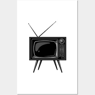 Black Retro TV Posters and Art